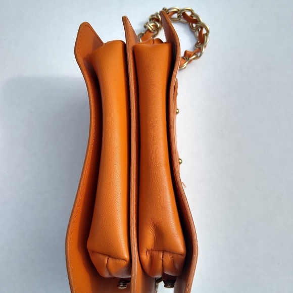 Ann Taylor Mustard Yellow Chain Strap Purse Bag - Picture 7 of 8